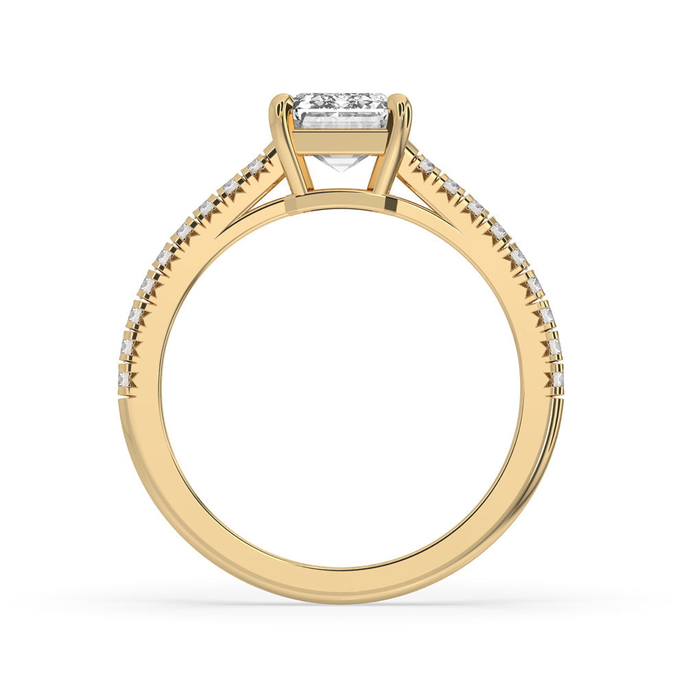 Emerald Cut Ring With Pave Style