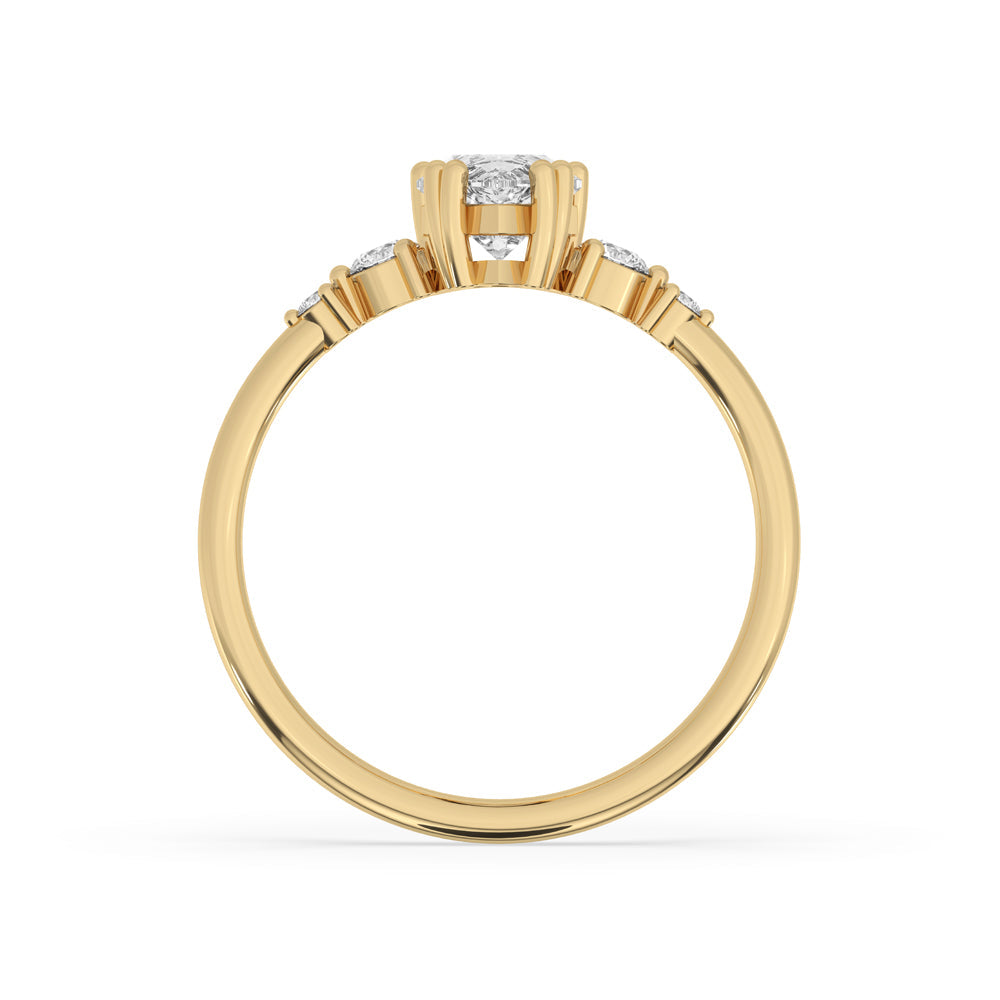 Teardrop Diamond Engagement Ring in Prong Setting Style