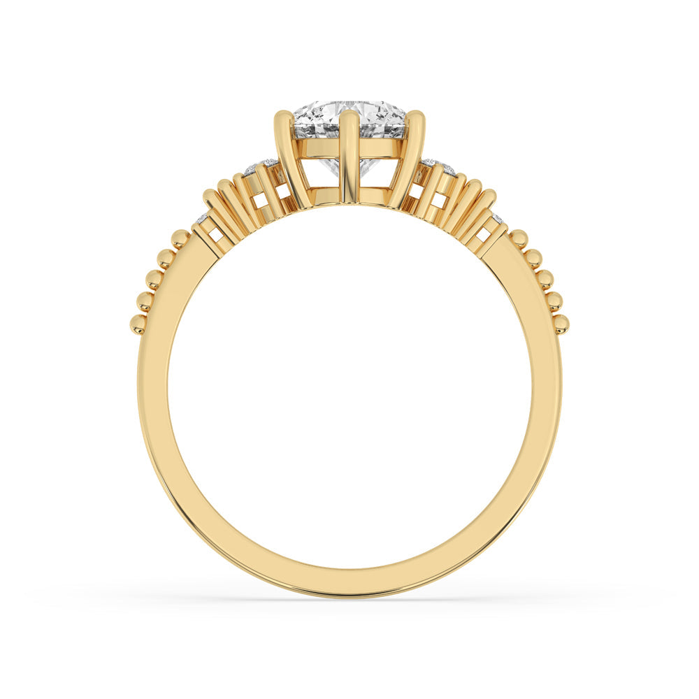 Round Cut Muse Engagement Ring In Yellow Gold Immagine secondaria del prodotto