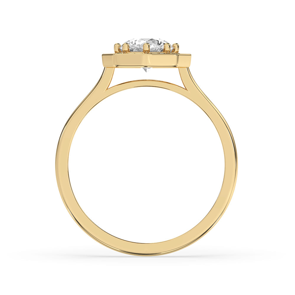 Round Diamond Halo Engagement Ring