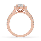 Split Shank Ring With Round Halo Diamond