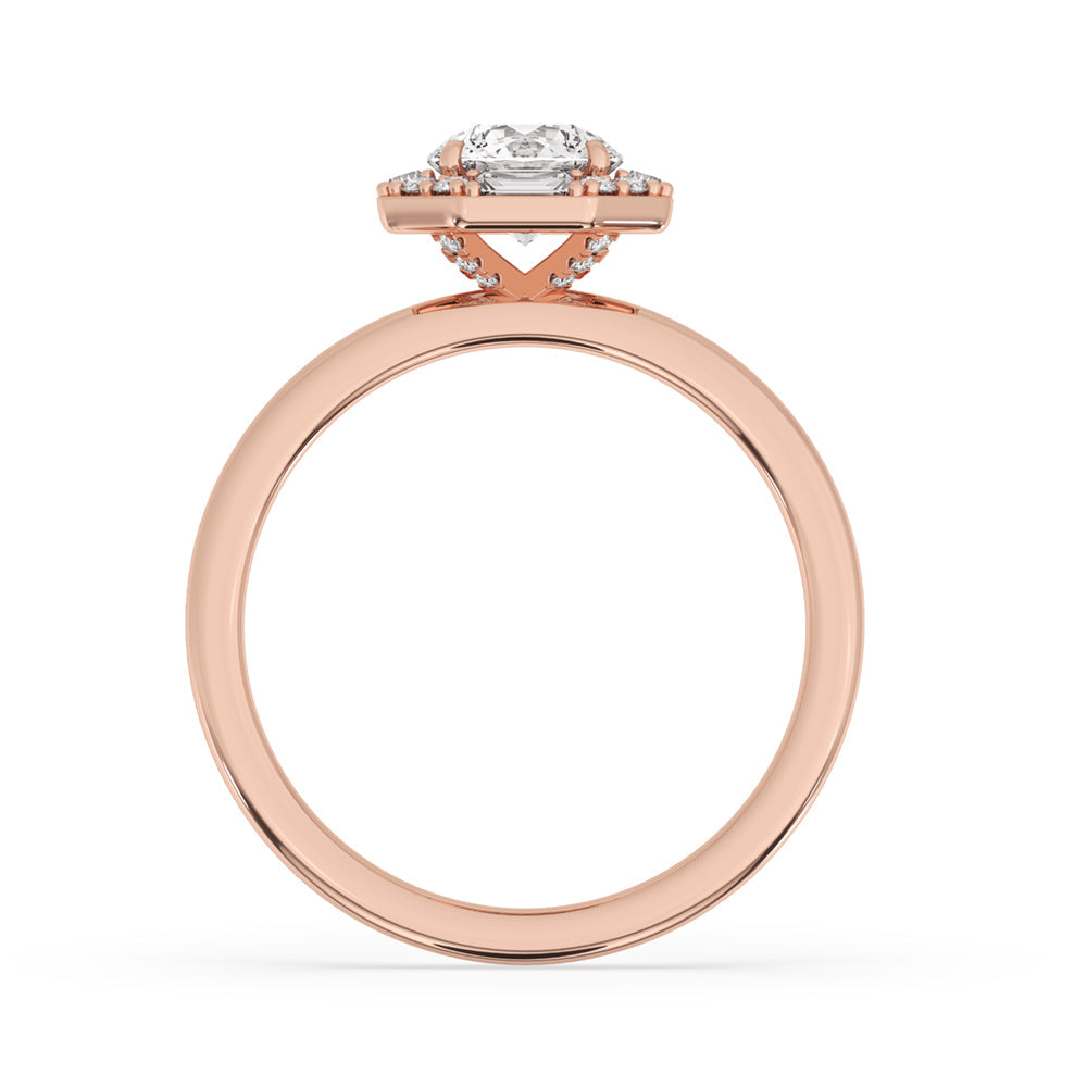 Octagon Ring With Halo Style