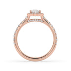 Oval Halo Engagement Ring in Rose Gold