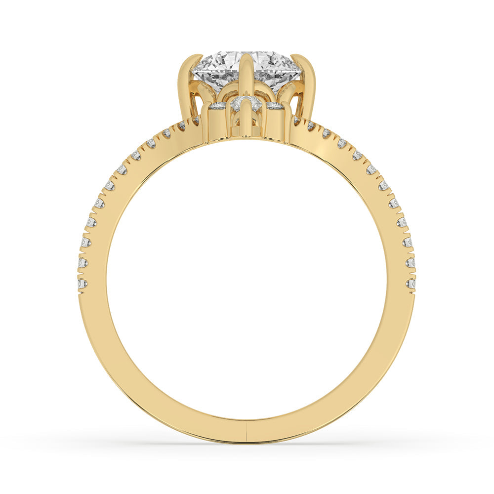 Pear Cut Diamond Ring in Yellow Gold for Timeless Style Image secondaire du produit