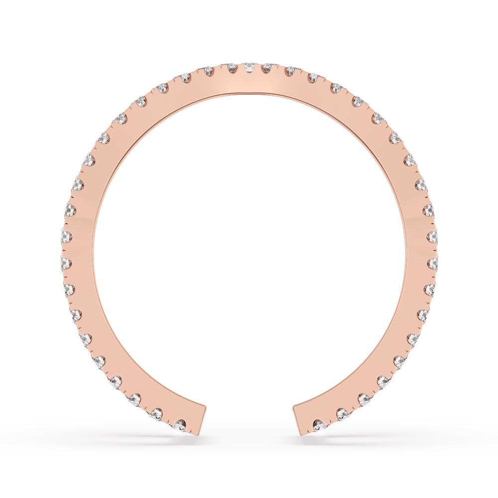 Criss Cross Band – Unique Diamond Setting Sparkle Imagen secundaria del producto