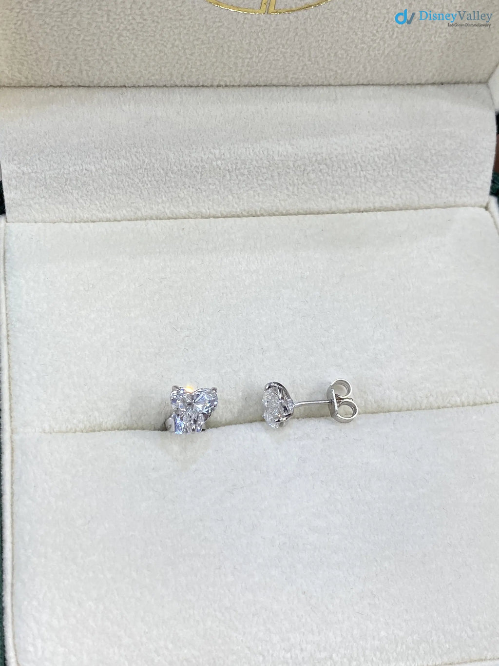 2 Carat E/VS1 Heart Shape Lab Grown Diamond Stud Earrings - DisneyValley