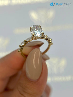 2 Carat IGI Certified Lab Grown Oval Cut Diamond Hidden Halo Engagement Ring - DisneyValley