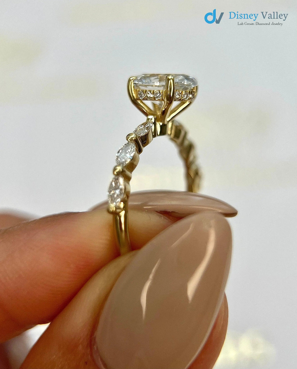 2 Carat IGI Certified Lab Grown Oval Cut Diamond Hidden Halo Engagement Ring - DisneyValley