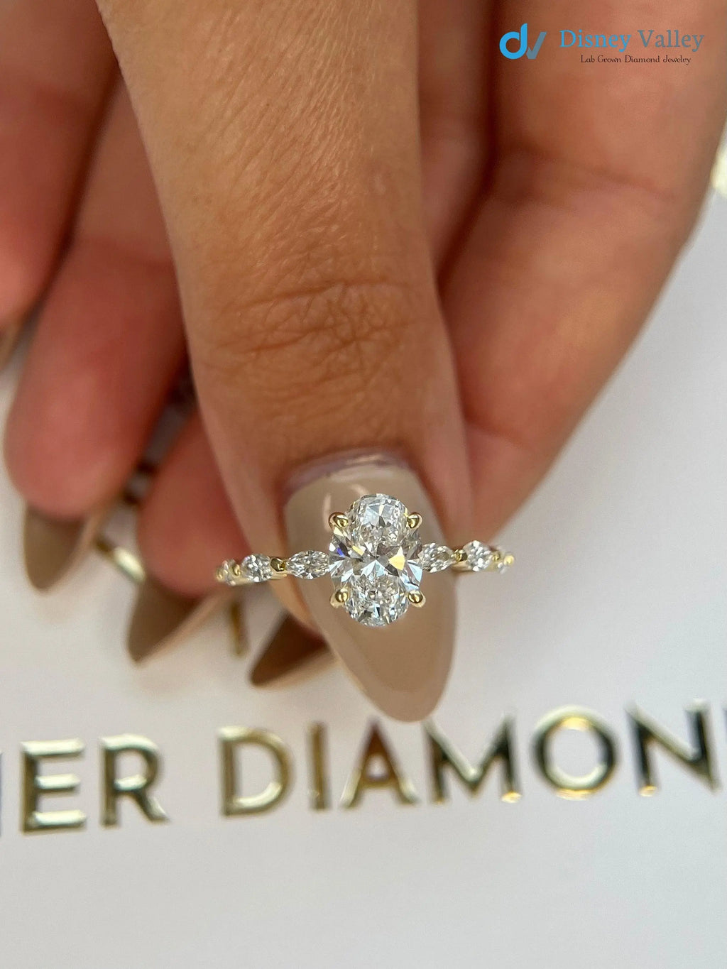 2 Carat IGI Certified Lab Grown Oval Cut Diamond Hidden Halo Engagement Ring - DisneyValley