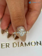 2 Carat IGI Certified Lab Grown Oval Cut Diamond Hidden Halo Engagement Ring - DisneyValley
