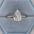 2 Carat IGI Certified Pear Cut Lab Grown Diamond Solitaire Engagement Ring - DisneyValley