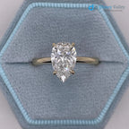 2 Carat IGI Certified Pear Cut Lab Grown Diamond Solitaire Engagement Ring - DisneyValley