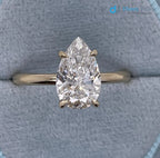 2 Carat IGI Certified Pear Cut Lab Grown Diamond Solitaire Engagement Ring - DisneyValley