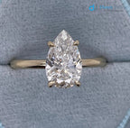 2 Carat IGI Certified Pear Cut Lab Grown Diamond Solitaire Engagement Ring - DisneyValley