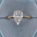 2 Carat IGI Certified Pear Cut Lab Grown Diamond Solitaire Engagement Ring - DisneyValley
