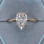 2 Carat IGI Certified Pear Cut Lab Grown Diamond Solitaire Engagement Ring - DisneyValley