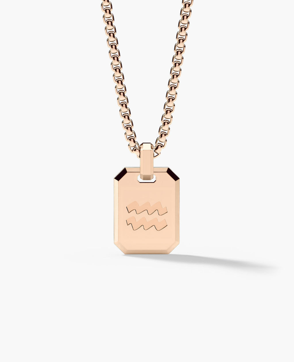 AQUARIUS MINI ZODIAC Dog Tag Gold Pendant