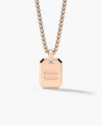 AQUARIUS MINI ZODIAC Dog Tag Gold Pendant