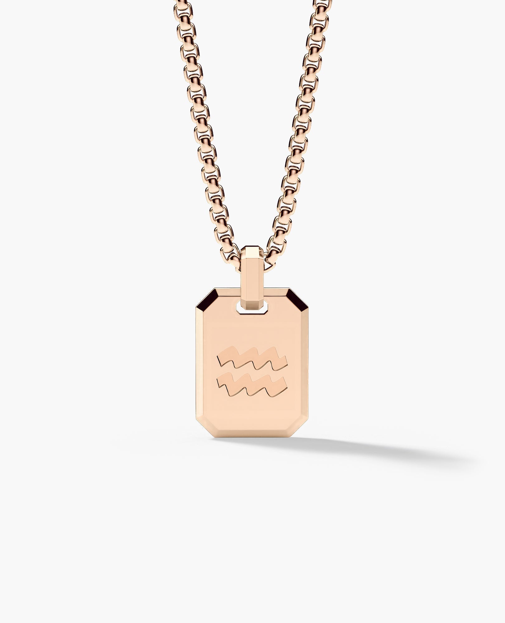AQUARIUS MINI ZODIAC Dog Tag Gold Pendant