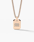 AQUARIUS MINI ZODIAC Dog Tag Gold Pendant with 0.25ct Diamonds