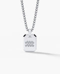AQUARIUS MINI ZODIAC Dog Tag Gold Pendant with 0.25ct Diamonds