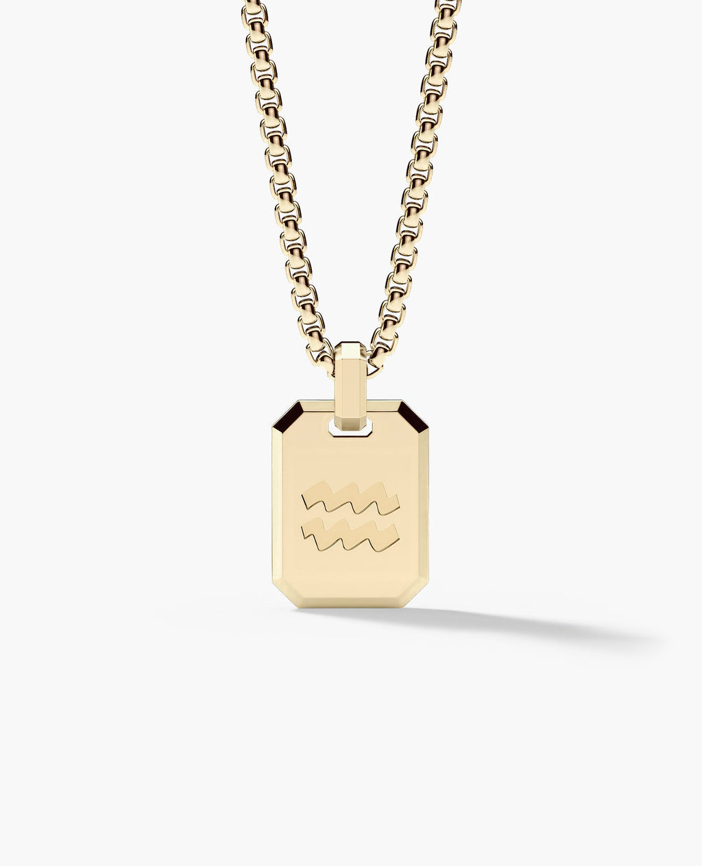 AQUARIUS MINI ZODIAC Dog Tag Gold Pendant