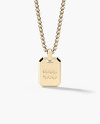 AQUARIUS MINI ZODIAC Dog Tag Gold Pendant