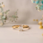 2 carat Enerald cut lab grown diamond minimalist engagement ring - DisneyValley