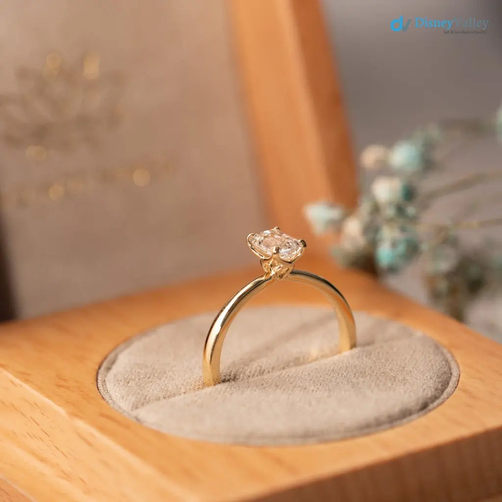 2 carat Enerald cut lab grown diamond minimalist engagement ring - DisneyValley