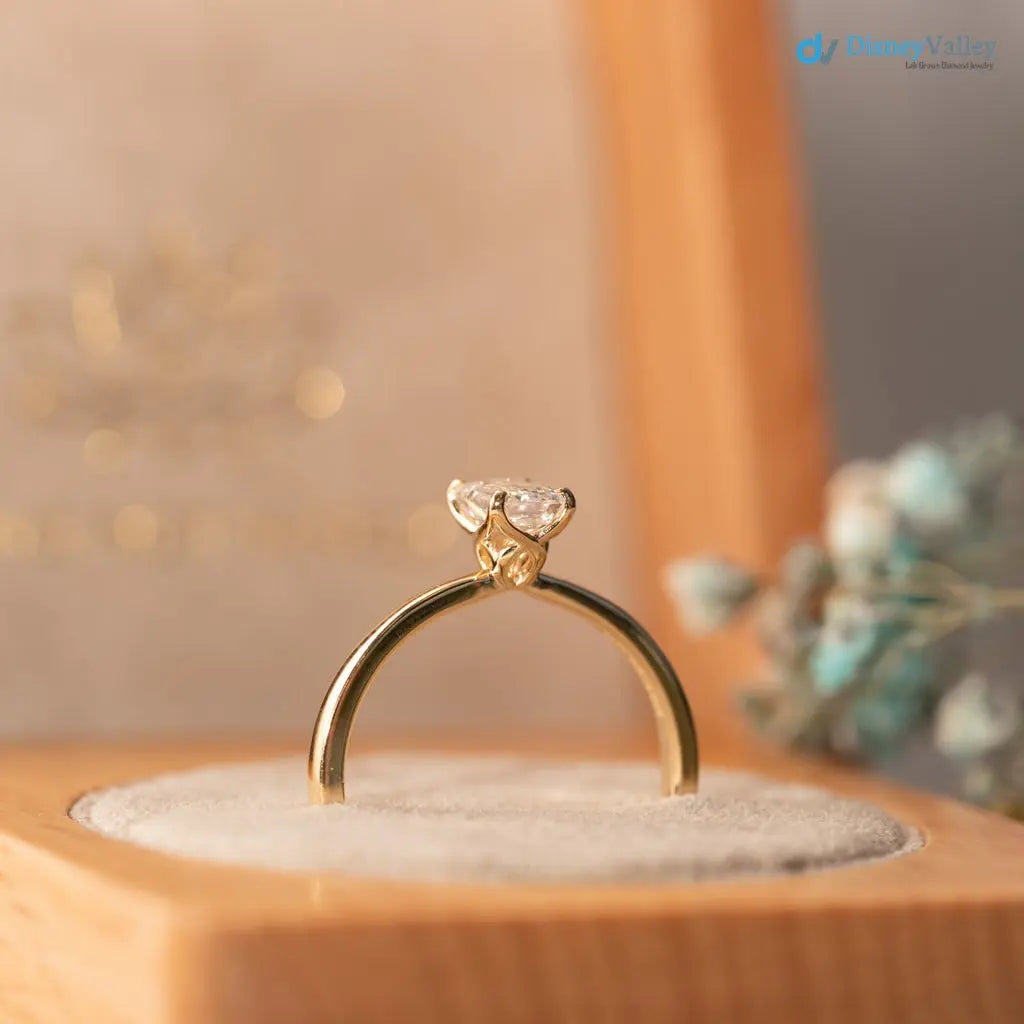 2 carat Enerald cut lab grown diamond minimalist engagement ring - DisneyValley