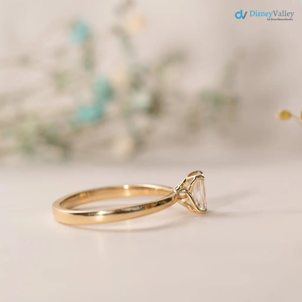 2 carat Enerald cut lab grown diamond minimalist engagement ring - DisneyValley