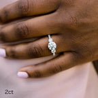 2.0 CT Round Moissanite Three Stone Setting Engagement Ring