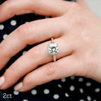 2.0 CT Cushion Cut Moissanite Halo Engagement Ring