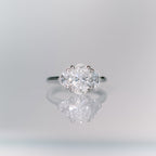 2.25 CT Oval Cut Moissanite Three Stones Engagement Ring