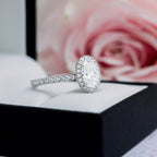 2.15 CT Oval Moissanite Halo Setting Engagement Ring