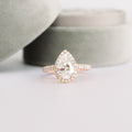 2.0 CT Pear Cut Moissanite Halo Setting Engagement Ring