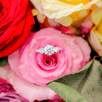 2.0 CT Round Moissanite Three Stone Setting Engagement Ring