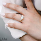 2.0 CT Round Cut Moissanite Three Stones Engagement Ring