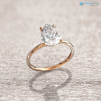 2 carat solitaire engagement ring Pear Shaped lab grown diamond rings DisneyValley