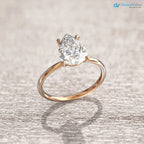 2 carat solitaire engagement ring Pear Shaped lab grown diamond rings DisneyValley