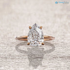 2 carat solitaire engagement ring Pear Shaped lab grown diamond rings DisneyValley