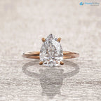 2 carat solitaire engagement ring Pear Shaped lab grown diamond rings DisneyValley
