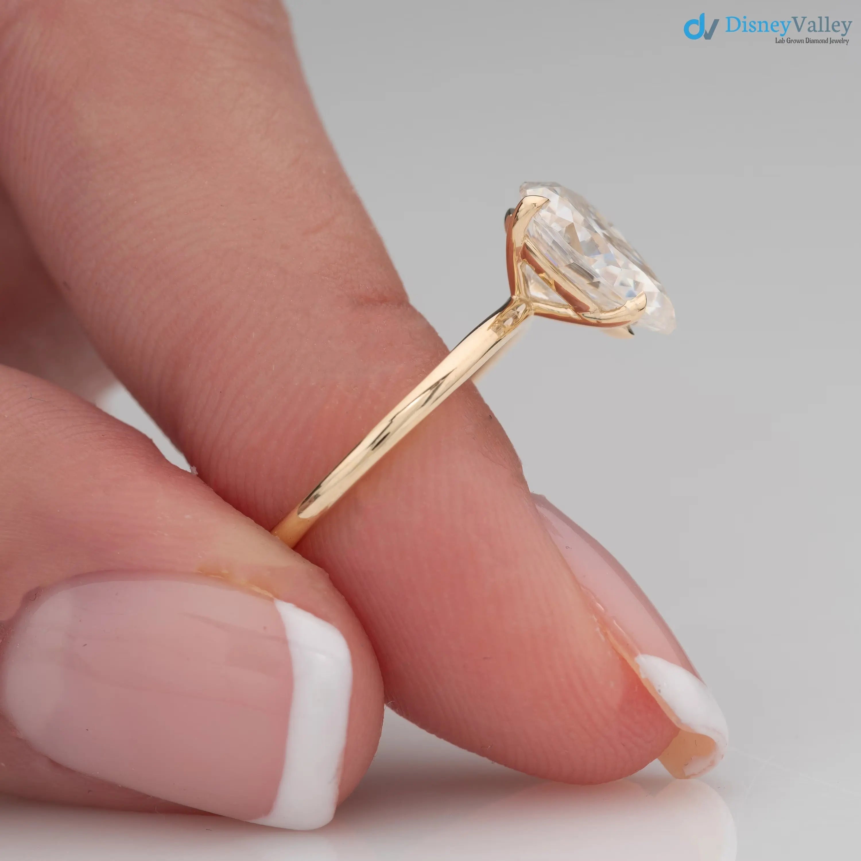 2 carat solitaire engagement ring Pear Shaped lab grown diamond rings DisneyValley