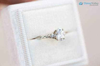 2 caret oval cut lab grown vintage style three stone diamond ring - DisneyValley