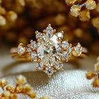 2 caret oval cut lab grown with cluster wedding ring - DisneyValley