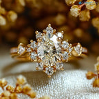 2 caret oval cut lab grown with cluster wedding ring - DisneyValley