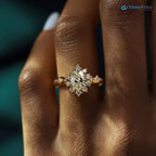 2 caret oval cut lab grown with cluster wedding ring - DisneyValley