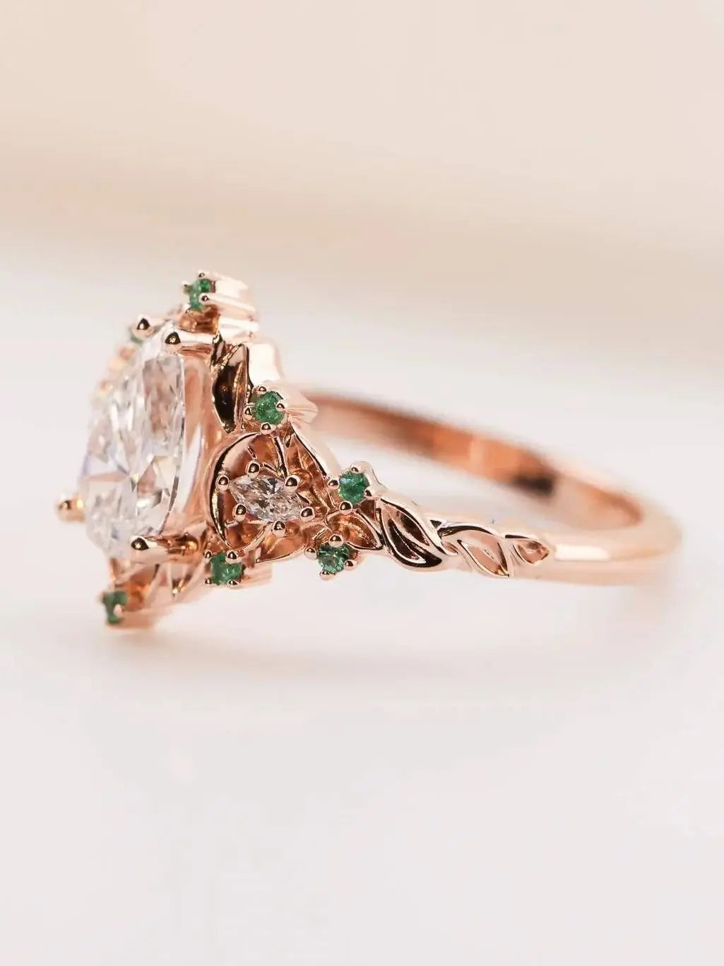 2 caret pear center lab grown with Briar moon three stone rings DisneyValley