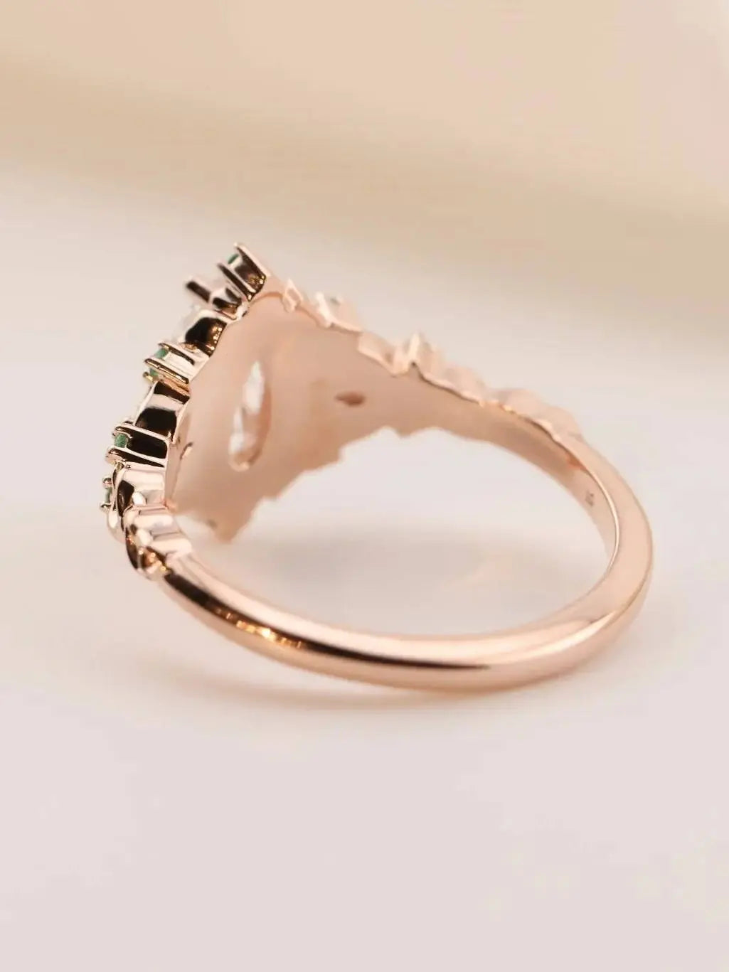 2 caret pear center lab grown with Briar moon three stone rings DisneyValley