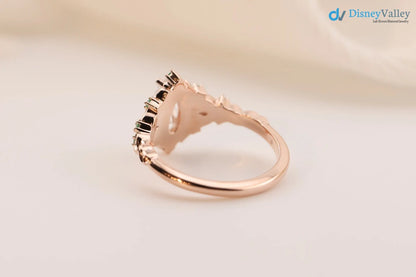 2 caret pear center lab grown with Briar moon three stone rings DisneyValley